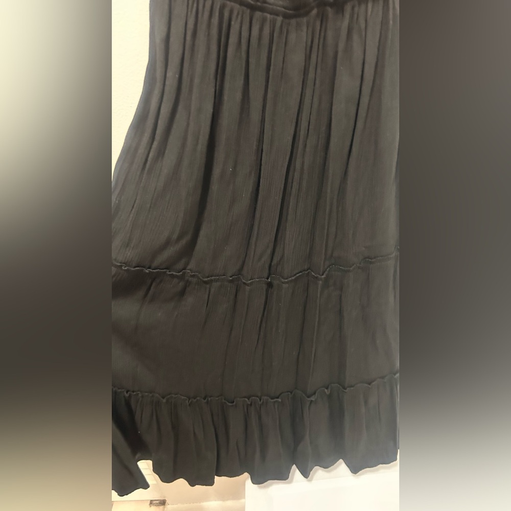 No Boundaries Black Midi Dress S Ruffle Tiered Casual Chic - Picture 4 of 5